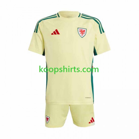 Wales Uit Tenue Kinder Voetbalshirts 2024 Korte Mouwen Wales Uit Tenue Kinder Voetbalshirts 2024 Korte Mouwen
