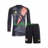 Wales Doelman Thuis Zwart Tenue Kinder Voetbalshirts 2024 Lange Mouwen
