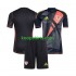 Wales Doelman Thuis Zwart Tenue Kinder Voetbalshirts 2024 Korte Mouwen