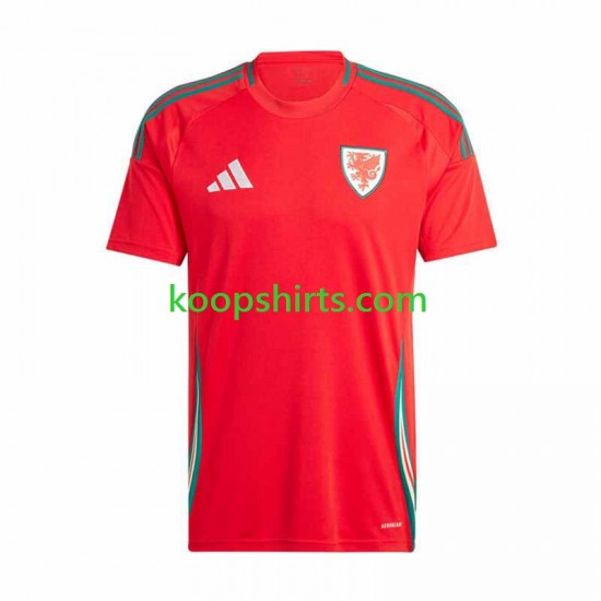 Wales Thuis Tenue Heren Voetbalshirts 2024 Korte Mouwen Wales Thuis Tenue Heren Voetbalshirts 2024 Korte Mouwen
