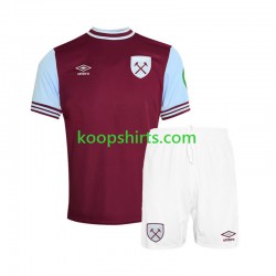 West Ham United Thuis Tenue Kinder Voetbalshirts 2024-2025 Korte Mouwen