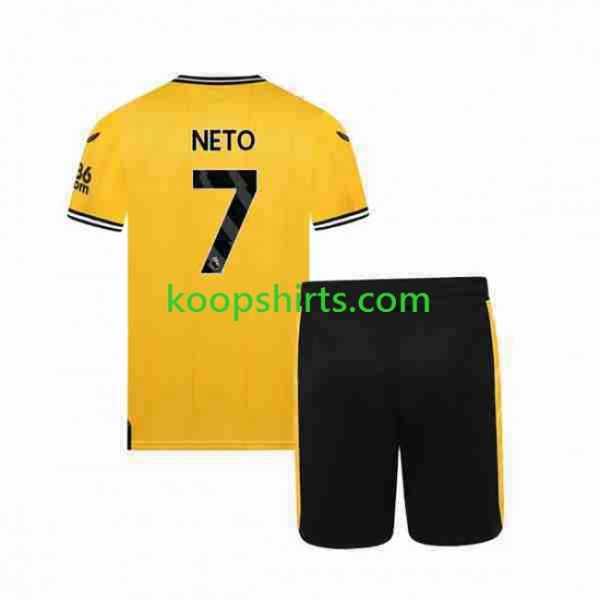 Wolverhampton Wanderers Thuis Tenue Kinder Voetbalshirts NETO 7 2023-2024 Korte Mouwen Wolverhampton Wanderers Thuis Tenue Kinder Voetbalshirts NETO 7 2023-2024 Korte Mouwen