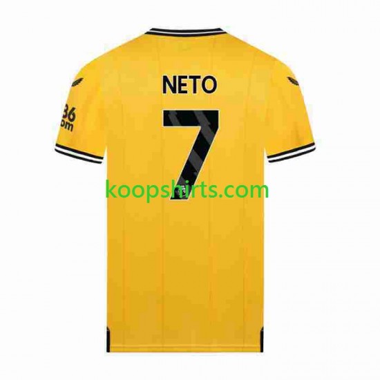 Wolverhampton Wanderers Thuis Tenue Heren Voetbalshirts NETO 7 2023-2024 Korte Mouwen Wolverhampton Wanderers Thuis Tenue Heren Voetbalshirts NETO 7 2023-2024 Korte Mouwen