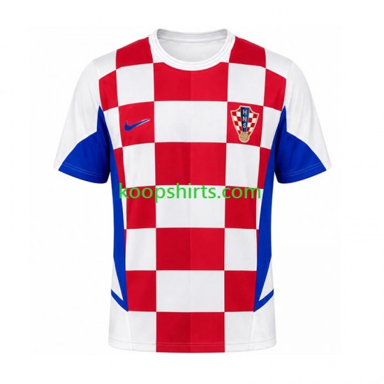 Kroatië Retro Thuis Tenue Heren Voetbalshirts 2002 Korte Mouwen