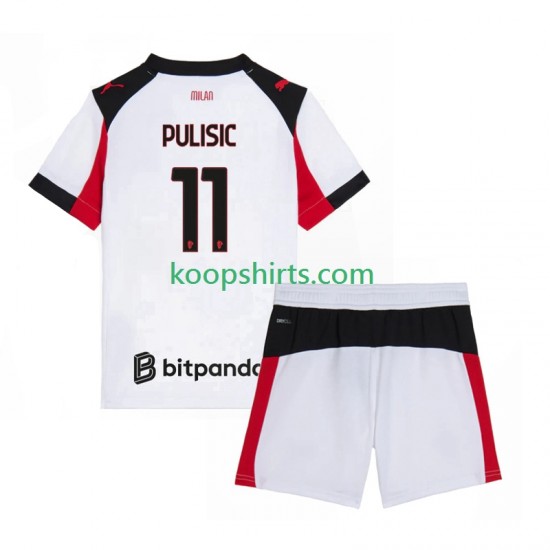 AC Milan Uit Tenue Kinder Voetbalshirts Christian Pulisic 11 2025-2026 Korte Mouwen AC Milan Uit Tenue Kinder Voetbalshirts Christian Pulisic 11 2025-2026 Korte Mouwen