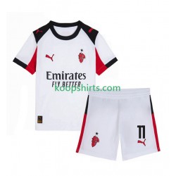 AC Milan Uit Tenue Kinder Voetbalshirts Christian Pulisic 11 2025-2026 Korte Mouwen
