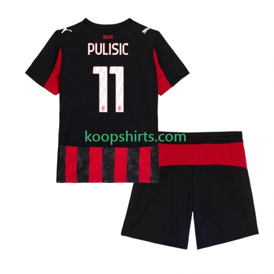 AC Milan Thuis Tenue Kinder Voetbalshirts Christian Pulisic 11 2025-2026 Korte Mouwen AC Milan Thuis Tenue Kinder Voetbalshirts Christian Pulisic 11 2025-2026 Korte Mouwen
