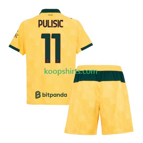 AC Milan Derde Tenue Kinder Voetbalshirts Christian Pulisic 11 2025-2026 Korte Mouwen AC Milan Derde Tenue Kinder Voetbalshirts Christian Pulisic 11 2025-2026 Korte Mouwen