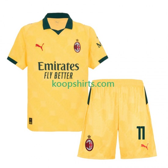 AC Milan Derde Tenue Kinder Voetbalshirts Christian Pulisic 11 2025-2026 Korte Mouwen