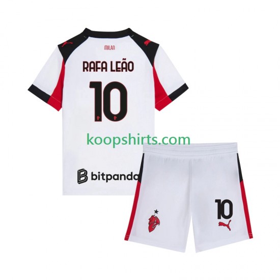 AC Milan Uit Tenue Kinder Voetbalshirts Rafael Leao 10 2025-2026 Korte Mouwen AC Milan Uit Tenue Kinder Voetbalshirts Rafael Leao 10 2025-2026 Korte Mouwen