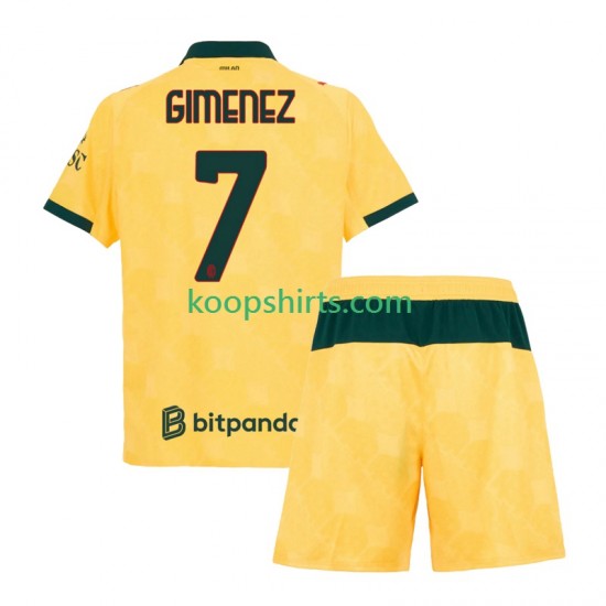 AC Milan Derde Tenue Kinder Voetbalshirts Santiago Gimenez 7 2025-2026 Korte Mouwen AC Milan Derde Tenue Kinder Voetbalshirts Santiago Gimenez 7 2025-2026 Korte Mouwen