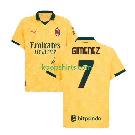 AC Milan Derde Tenue Heren Voetbalshirts Santiago Gimenez 7 2025-2026 Korte Mouwen AC Milan Derde Tenue Heren Voetbalshirts Santiago Gimenez 7 2025-2026 Korte Mouwen