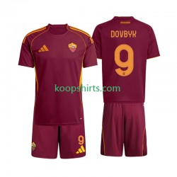 AS Roma Thuis Tenue Kinder Voetbalshirts Artem Dovbyk 9 2025-2026 Korte Mouwen