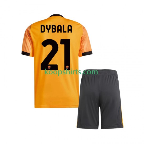 AS Roma Uit Tenue Kinder Voetbalshirts Dybala 21 2025-2026 Korte Mouwen AS Roma Uit Tenue Kinder Voetbalshirts Dybala 21 2025-2026 Korte Mouwen
