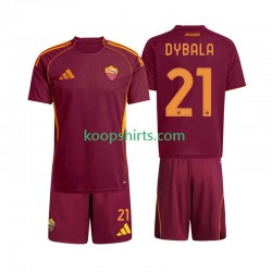 AS Roma Thuis Tenue Kinder Voetbalshirts Dybala 21 2025-2026 Korte Mouwen