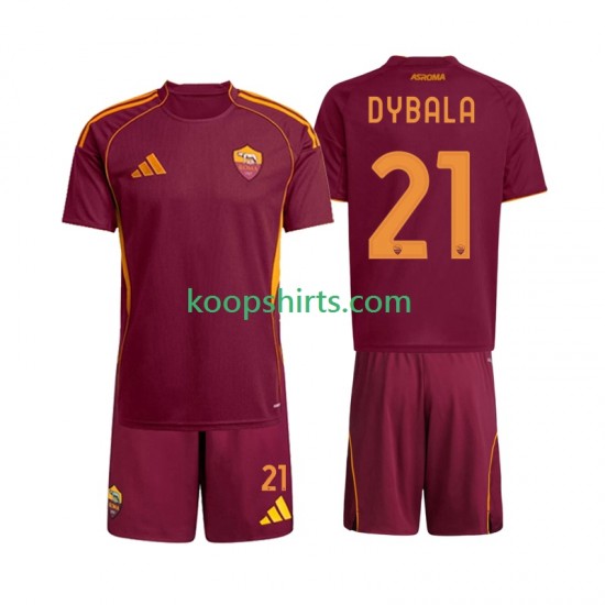 AS Roma Thuis Tenue Kinder Voetbalshirts Dybala 21 2025-2026 Korte Mouwen AS Roma Thuis Tenue Kinder Voetbalshirts Dybala 21 2025-2026 Korte Mouwen