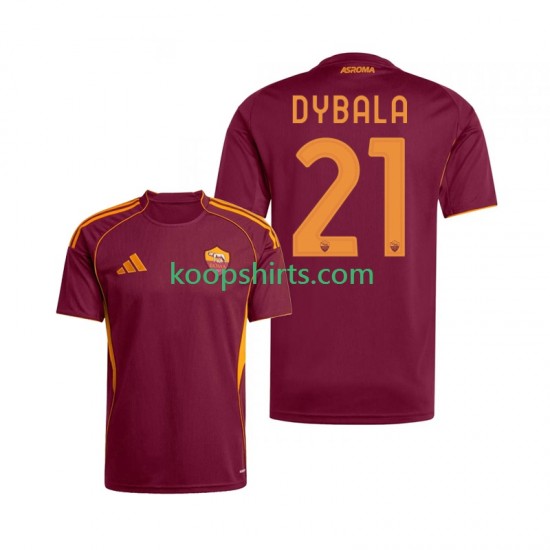 AS Roma Thuis Tenue Heren Voetbalshirts Dybala 21 2025-2026 Korte Mouwen AS Roma Thuis Tenue Heren Voetbalshirts Dybala 21 2025-2026 Korte Mouwen