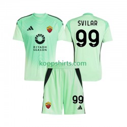 AS Roma Doelman Uit Vierde Tenue Kinder Voetbalshirts Mile Svilar 99 2025-2026 Korte Mouwen