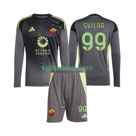 AS Roma Doelman Thuis Tenue Kinder Voetbalshirts Mile Svilar 99 2025-2026 Lange Mouwen AS Roma Doelman Thuis Tenue Kinder Voetbalshirts Mile Svilar 99 2025-2026 Lange Mouwen