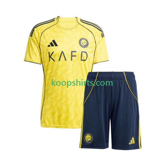 Thuis Tenue Kinder Voetbalshirts Al Nassr 2025-2026 Korte Mouwen Thuis Tenue Kinder Voetbalshirts Al Nassr 2025-2026 Korte Mouwen