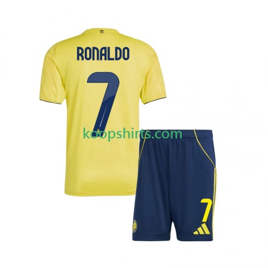 Thuis Tenue Kinder Voetbalshirts Al Nassr Cristiano Ronaldo 7 2025-2026 Korte Mouwen Thuis Tenue Kinder Voetbalshirts Al Nassr Cristiano Ronaldo 7 2025-2026 Korte Mouwen