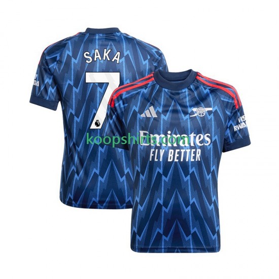 Arsenal Uit Tenue Heren Voetbalshirts Bukayo Saka 7 2025-2026 Korte Mouwen Arsenal Uit Tenue Heren Voetbalshirts Bukayo Saka 7 2025-2026 Korte Mouwen