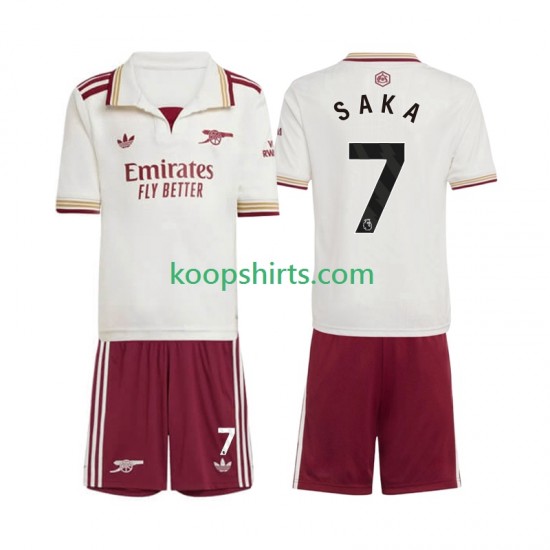 Arsenal Derde Tenue Kinder Voetbalshirts Bukayo Saka 7 2025-2026 Korte Mouwen Arsenal Derde Tenue Kinder Voetbalshirts Bukayo Saka 7 2025-2026 Korte Mouwen