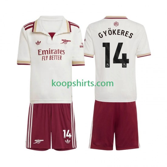 Arsenal Derde Tenue Kinder Voetbalshirts Viktor Gyokeres 14 2025-2026 Korte Mouwen Arsenal Derde Tenue Kinder Voetbalshirts Viktor Gyokeres 14 2025-2026 Korte Mouwen