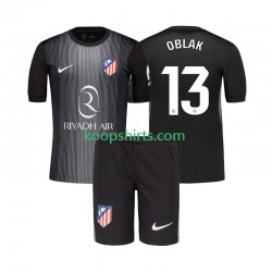 Atlético Madrid Doelman Uit Tenue Kinder Voetbalshirts Jan Oblak 13 2025-2026 Korte Mouwen