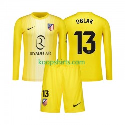 Atlético Madrid Doelman Thuis Tenue Kinder Voetbalshirts Jan Oblak 13 2025-2026 Lange Mouwen