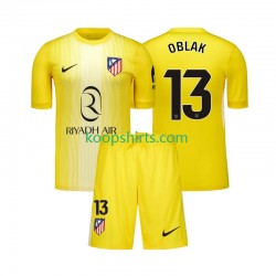 Atlético Madrid Doelman Thuis Tenue Kinder Voetbalshirts Jan Oblak 13 2025-2026 Korte Mouwen