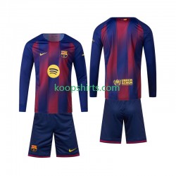 FC Barcelona Thuis Tenue Kinder Voetbalshirts 2025-2026 Lange Mouwen