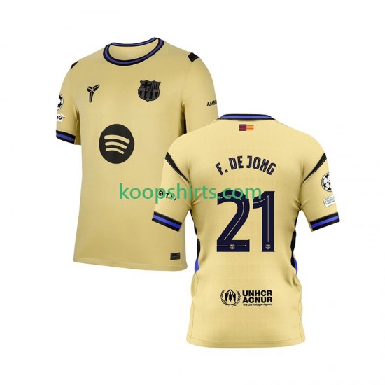 FC Barcelona Uit Tenue Heren Voetbalshirts Frenkie de Jong 21 Champions League 2025-2026 Korte Mouwen FC Barcelona Uit Tenue Heren Voetbalshirts Frenkie de Jong 21 Champions League 2025-2026 Korte Mouwen