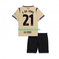FC Barcelona Uit Tenue Kinder Voetbalshirts Frenkie de Jong 21 UCL 2025-2026 Korte Mouwen