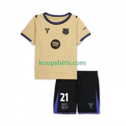 FC Barcelona Uit Tenue Kinder Voetbalshirts Frenkie de Jong 21 UCL 2025-2026 Korte Mouwen