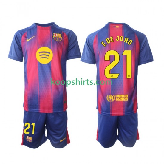 FC Barcelona Thuis Tenue Kinder Voetbalshirts Frenkie de Jong 21 2025-2026 Korte Mouwen FC Barcelona Thuis Tenue Kinder Voetbalshirts Frenkie de Jong 21 2025-2026 Korte Mouwen