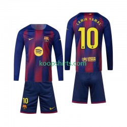 FC Barcelona Thuis Tenue Kinder Voetbalshirts Lamine Yamal 10 2025-2026 Lange Mouwen