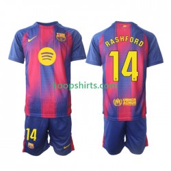 FC Barcelona Thuis Tenue Kinder Voetbalshirts Marcus Rashford 14 2025-2026 Korte Mouwen