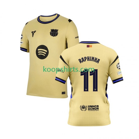 FC Barcelona Uit Tenue Heren Voetbalshirts Raphinha 11 Champions League 2025-2026 Korte Mouwen FC Barcelona Uit Tenue Heren Voetbalshirts Raphinha 11 Champions League 2025-2026 Korte Mouwen