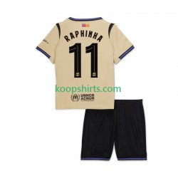 FC Barcelona Uit Tenue Kinder Voetbalshirts Raphinha 11 UCL 2025-2026 Korte Mouwen