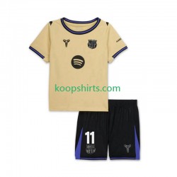 FC Barcelona Uit Tenue Kinder Voetbalshirts Raphinha 11 UCL 2025-2026 Korte Mouwen