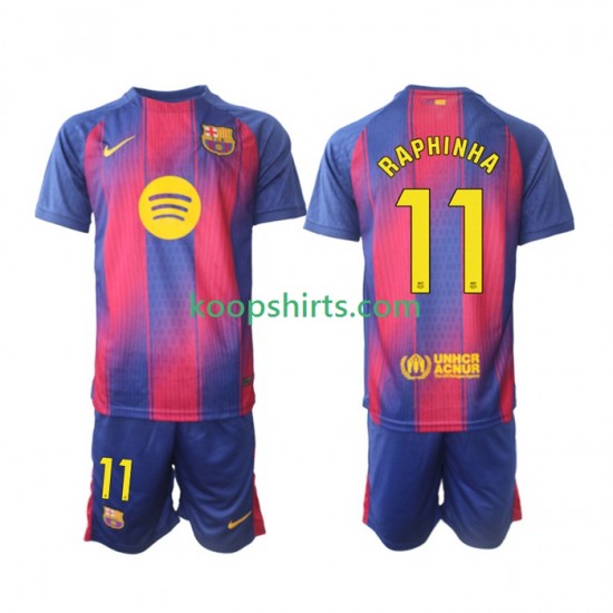 FC Barcelona Thuis Tenue Kinder Voetbalshirts Raphinha 11 2025-2026 Korte Mouwen FC Barcelona Thuis Tenue Kinder Voetbalshirts Raphinha 11 2025-2026 Korte Mouwen