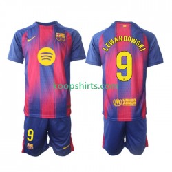 FC Barcelona Thuis Tenue Kinder Voetbalshirts Robert Lewandowski 9 2025-2026 Korte Mouwen