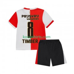 Feyenoord Rotterdam Thuis Tenue Kinder Voetbalshirts Quinten Timber 8 2025-2026 Korte Mouwen