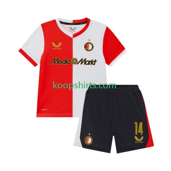 Feyenoord Rotterdam Thuis Tenue Kinder Voetbalshirts Sem Steijn 14 2025-2026 Korte Mouwen