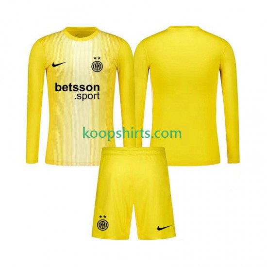 Inter Milan Doelman Uit Tenue Kinder Voetbalshirts 2025-2026 Lange Mouwen Inter Milan Doelman Uit Tenue Kinder Voetbalshirts 2025-2026 Lange Mouwen