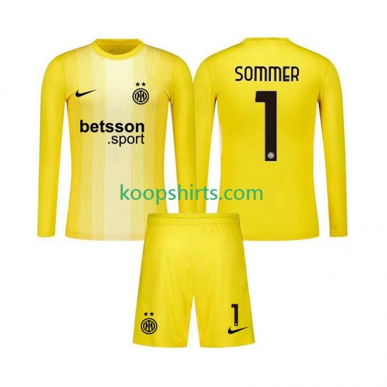 Inter Milan Doelman Uit Tenue Kinder Voetbalshirts Yann Sommer 1 2025-2026 Lange Mouwen Inter Milan Doelman Uit Tenue Kinder Voetbalshirts Yann Sommer 1 2025-2026 Lange Mouwen