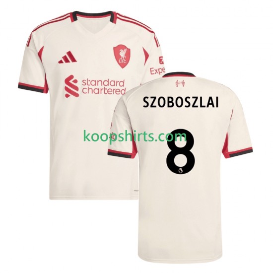 Liverpool Uit Tenue Heren Voetbalshirts Dominik Szoboszlai 8 2025-2026 Korte Mouwen Liverpool Uit Tenue Heren Voetbalshirts Dominik Szoboszlai 8 2025-2026 Korte Mouwen