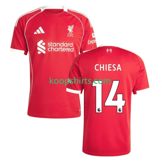 Liverpool Thuis Tenue Heren Voetbalshirts Federico Chiesa 14 2025-2026 Korte Mouwen Liverpool Thuis Tenue Heren Voetbalshirts Federico Chiesa 14 2025-2026 Korte Mouwen