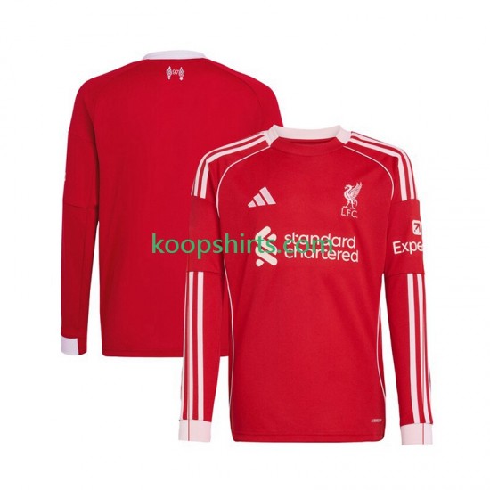 Liverpool Thuis Tenue Heren Voetbalshirts 2025-2026 Lange Mouwen Liverpool Thuis Tenue Heren Voetbalshirts 2025-2026 Lange Mouwen